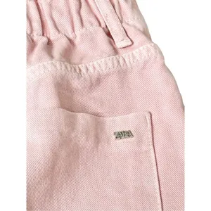 Zara Denim Shorts‎ Size 6US Pink Cutoff Elastic Waistline High Waist thumbnail 4