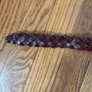 Made in Argentina Genuine Lizard Leather Braided belt Brown‎ Women’s y2k thumbnail 3