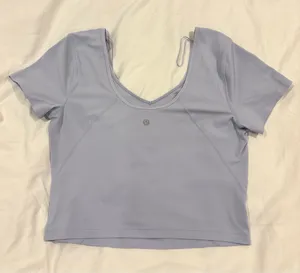 Lululemon Align Short Sleeve Cropped Tee Dusty Lilac thumbnail 4