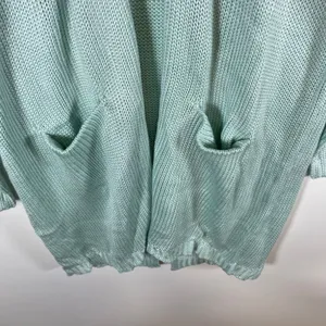 Sabo Women Mint‎ Green Chunky Knit Open Front Cardigan Sweater SA1621 Large thumbnail 3