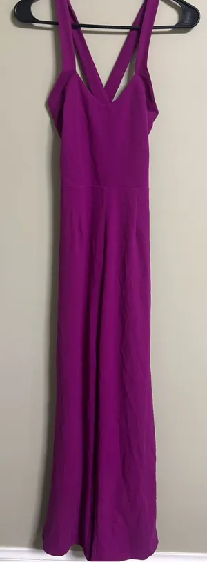 Lulus Magenta Purple Fuscia Size Small Cross Cross Jumpsuit New thumbnail 1
