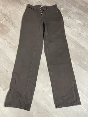 PacSun Dad Jeans Denim Womens 23‎ Green High Waist Straight Button Fly Z-339 thumbnail 1
