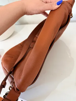 Lucky Brand Brown Leather Shoulder Bag Crossbody Boho Western Slouchy Vintage Style thumbnail 9