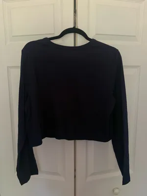 NWT GAP Organic Cotton VintageSoft Crop T-Shirt Navy Blue Size Large thumbnail 7