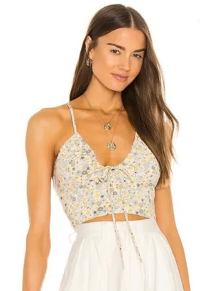 NWT Bardot Revolve Floral Cami Crop Top Size Small thumbnail 1
