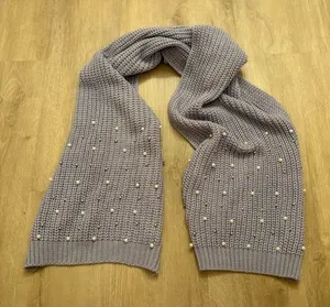 Jessica Simpson Lavender Light Purple Knit Scarf Beads thumbnail 1