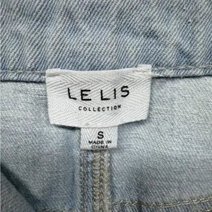 Le Lis Collection Light Wash Denim Midi Skirt with Front Slit - Size S thumbnail 4