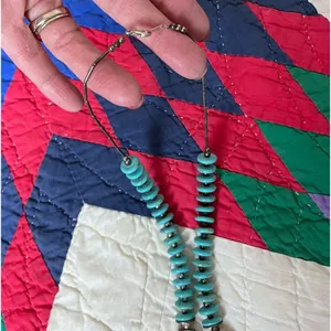 Beautiful necklace. Looks like turquoise and silver. I believe it is howlite. thumbnail 2