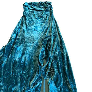 Silence + Noise Luna Velvet Midi Dress High Slit Strapless Flowy Size XS NWT thumbnail 3