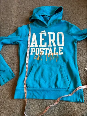 Vintage 2012 Y2K Aeropostale Women’s size Small Teal/Blue Pullover Sweatshirt thumbnail 10