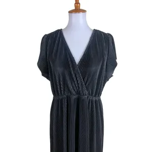 Baltic Born Black‎ Pleated Maxi Dress Flutter Sleeve XXXL thumbnail 2