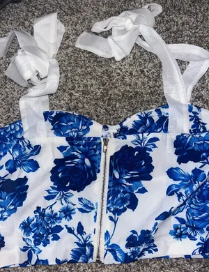 SheIn Blue Floral Top thumbnail 2