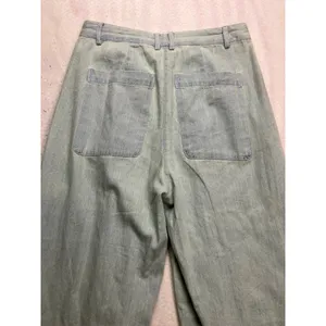 BDG Pleated Balloon Pants Womens 2 Light Wash Denim High Rise Tapered‎ Jeans thumbnail 9