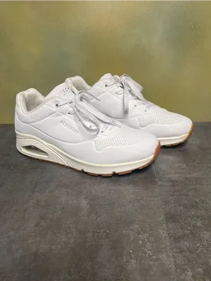 Skechers Uno Shimmer Away White Sneakers Women's Size 10 thumbnail 2