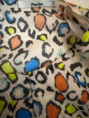 Papaya Multicolor Leopard Print Top- Blue, Orange, Yellow, Black thumbnail 3