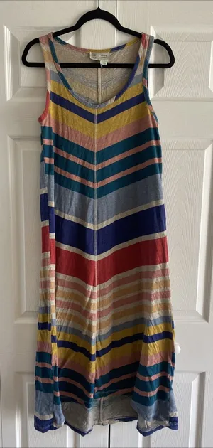 Anthropologie Saturday Sunday Stripe Midi Dress‎ Womens Size Small Boho Knit thumbnail 1