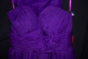 Strapless Purple High Low Prom Dress thumbnail 5