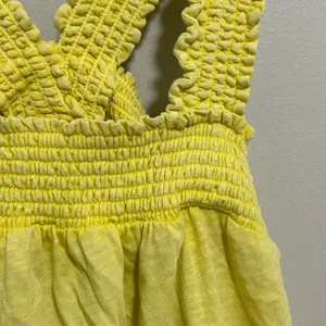Anthropologie Pilcro Yellow Smocked Tank thumbnail 6