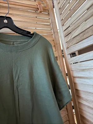 Time and Tru Olive Green Short Sleeve Crew Tee Dress Large thumbnail 2