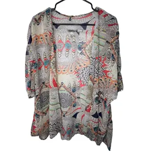 Gimmicks By BKE Boho Tribal Print Lightweight Sheer Layering Kimono thumbnail 1