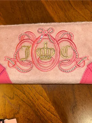 JUICY COUTURE “Lovers Club” Large Zip Around Wallet | Pink Terry Cloth | NWT Y2K thumbnail 3