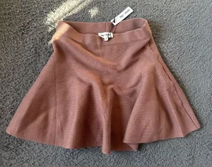 Day + Moon brown ribbed flowy sweater skirt, size M Size M thumbnail 1