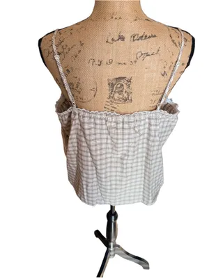 Joyspun Plaid Cami Sleep Top Beige Brown Women's Size XL NWT thumbnail 3