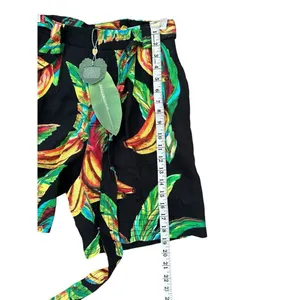 FARM RIO Preta Tropical Banana Floral Linen High-Waisted Shorts Size XS NWT thumbnail 5