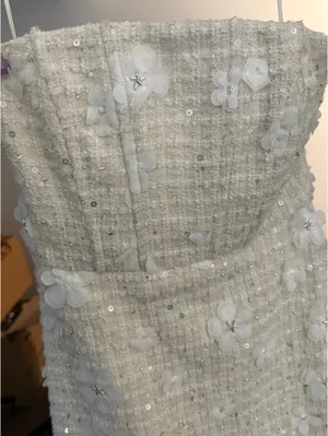 Sundream Strapless Tweed Floral Mini Dress - Anthropologie thumbnail 2