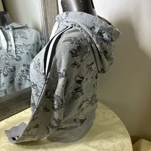 Calvin Klein Gray Floral Hoodie Sweater thumbnail 4