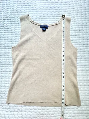 Ann Taylor Beige Sleeveless Knit Top Size Medium thumbnail 4