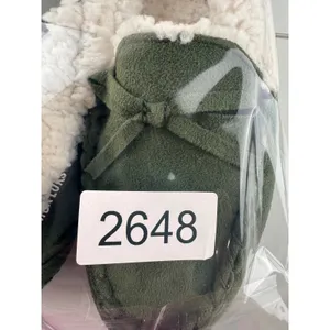 MUK LUKS Jaylah Size 7 Olive Green‎ Faux Suede Sherpa Lined Moccasin Slippers thumbnail 8