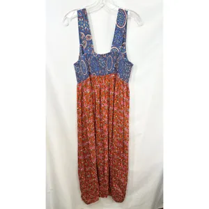 Natural Life XL Tricia Maxi Dress Blue Paisley Red Floral Boho Cottagecore‎ 1836 thumbnail 3
