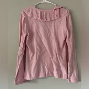 Lauren Ralph Lauren Pink Ruffle Collar Blouse Top Size Medium Preppy Workwear thumbnail 2