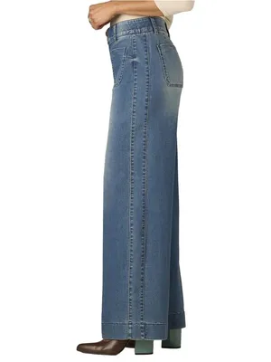 WIT & WISDOM ab solution luxe touch BLUE HIGH RISE PATCH POCKET WIDE LEG JEAN Size 10P thumbnail 3