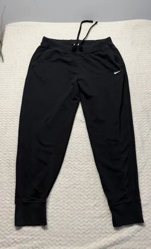 Nike Womens Dri-FIT Tapered Joggers Black Drawstring Sweatpants Large thumbnail 1