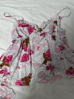 Scooby doo valentine pajama set pink hearts Size L thumbnail 3