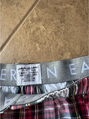 American Eagle Plaid Holiday Lounge Boxer Shorts thumbnail 4