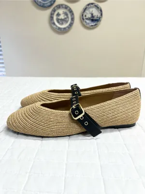 Madewell The Remy Mary Jane Flat in Natural Multi Size 8.5 thumbnail 7