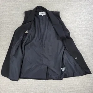 BB Dakota Malcolm Blazer Vest Womens Small Black Notched Lapel Long Line Evening thumbnail 11