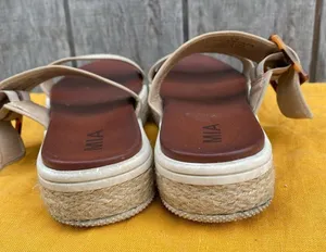 MIA Two Strap Tan Espadrille Platform Sandal Size 9.5 thumbnail 8