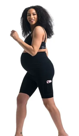 Preggo Leggings Maternity Leggings Black XL Built‑In Pockets Girlshorts Style thumbnail 1