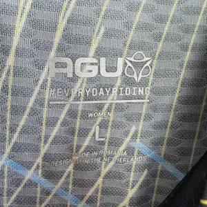 AGU Cycling Jersey Womens Large Black Multi Nocturnal Lines Performance Bike EUC thumbnail 5