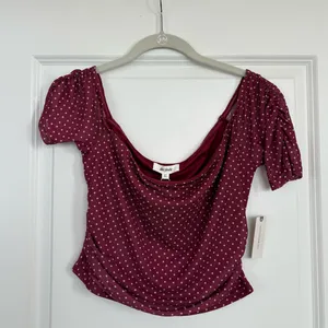 NWT Anthropologie The Frolic Polly Polka Dot Off-the-Shoulder Mesh Top Size XL thumbnail 3