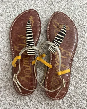Sam Edelman Gigi Thong Sandals "Beechwood Zebra Multi" Size 7 thumbnail 1