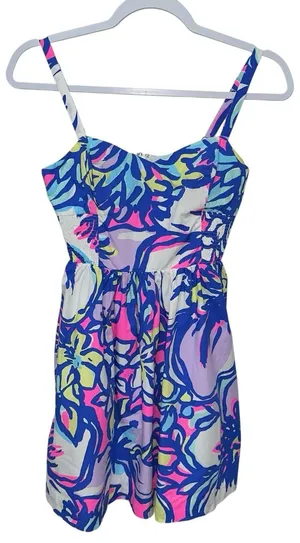 Lilly Pulitzer Christine Sundress‎ Tropical Catwalkin Size 0 Blue Multicolor thumbnail 1