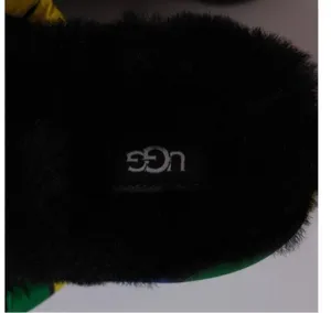UGG Rainbow Puff Platform Slide Slippers with Black Plush thumbnail 4