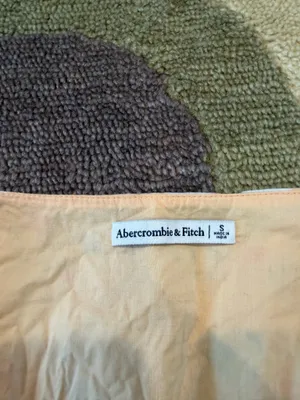 Abercrombie & Fitch Yellow Floral Tie Front Puff Sleeve Crop Top Size Small thumbnail 3