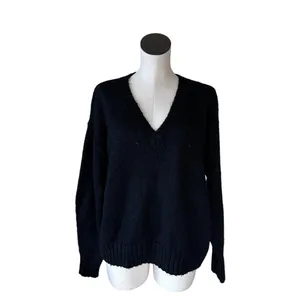NWOT LAUREN RALPH LAUREN Black Metallic Thread Ribbed Long Sleeve Sweater thumbnail 8