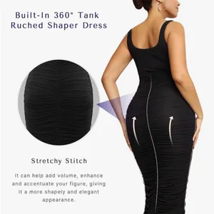 Elegant Black Maxi Dress built‎ in shapewear thumbnail 4